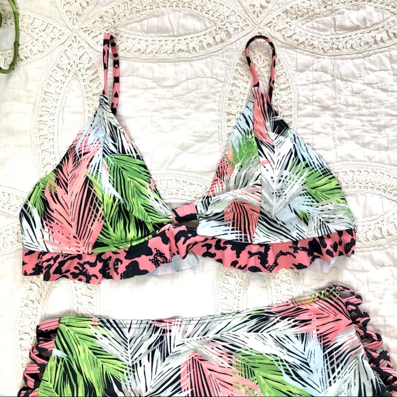 MINKPINK Swim Minkpink Resort Tropical Leaf High Waisted Bikini